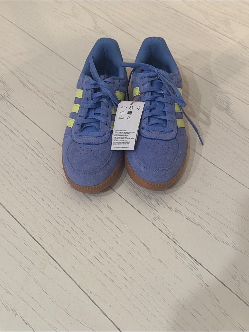 Women’s Blue and Lime Green Suede Sneakers